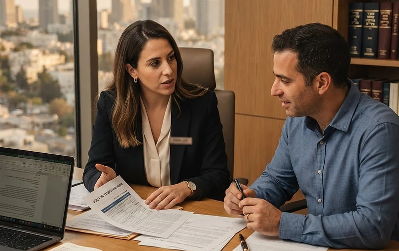 צילום של שלט המורה על הקמת חברה בע"מ מול עוסק מורשה במשרד עורכי דין.