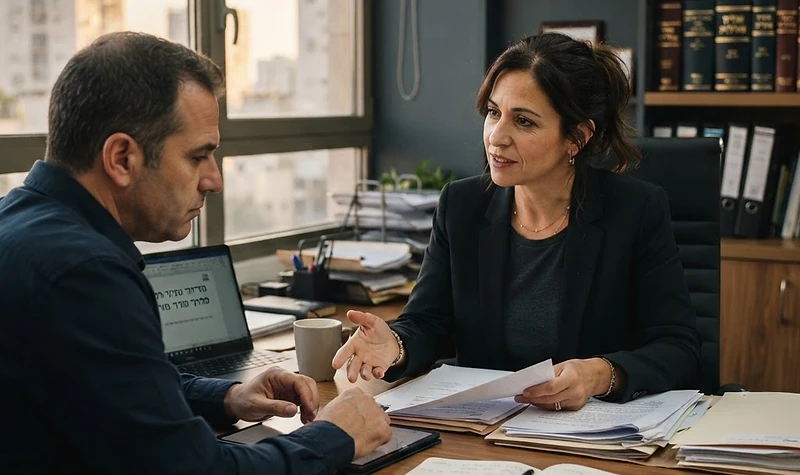 עורך דין מומחה לחדלות פירעון מעיין במסמכים משפטיים לצד לוח שנה המסמל תכנון הליכים