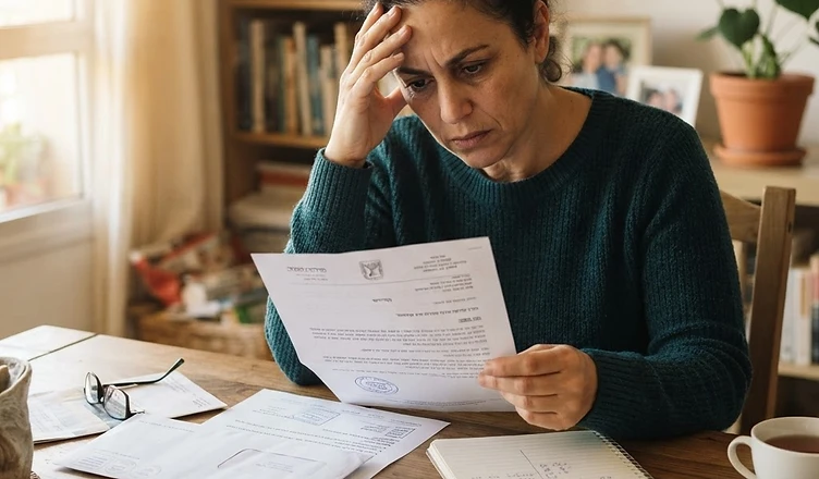יועץ משפטי מנהל שיחה מקצועית מול מחשב וניירת משרדית