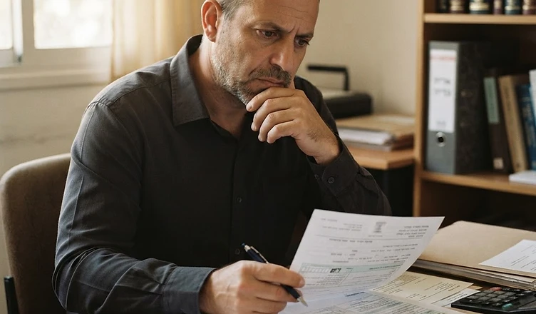 נהג מתוסכל מול מסמכי ביטוח לא מעודכנים בגין עבירת נהיגה ללא ביטוח.
