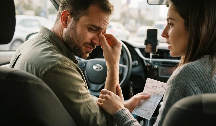 נהג המשתמש במכשיר נייד בעת אחיזתו ביד בזמן נהיגה
