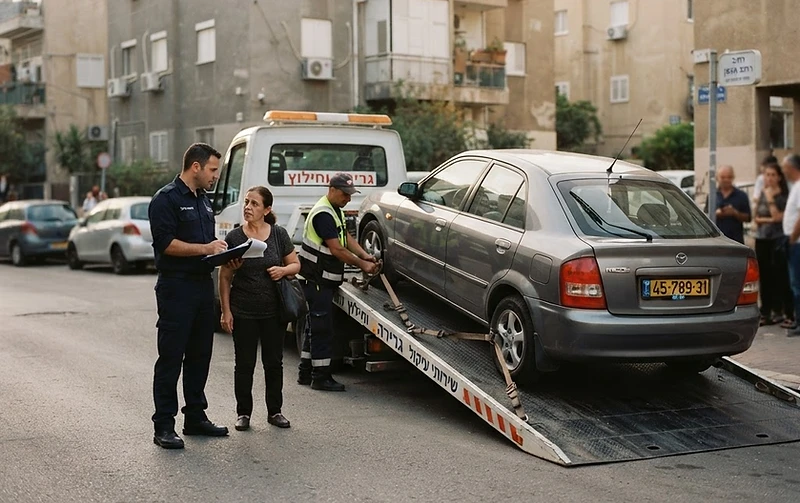 עיקול רכב בהוצאה לפועל במגרש אחסנה