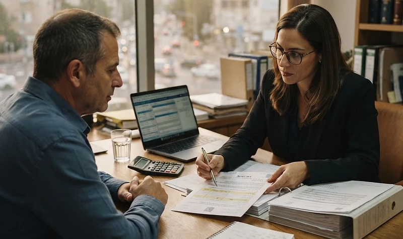 נהג המקבל דוח תנועה ומחזיק את מסמכי הרכב בתהליך ביטול דוח תנועה
