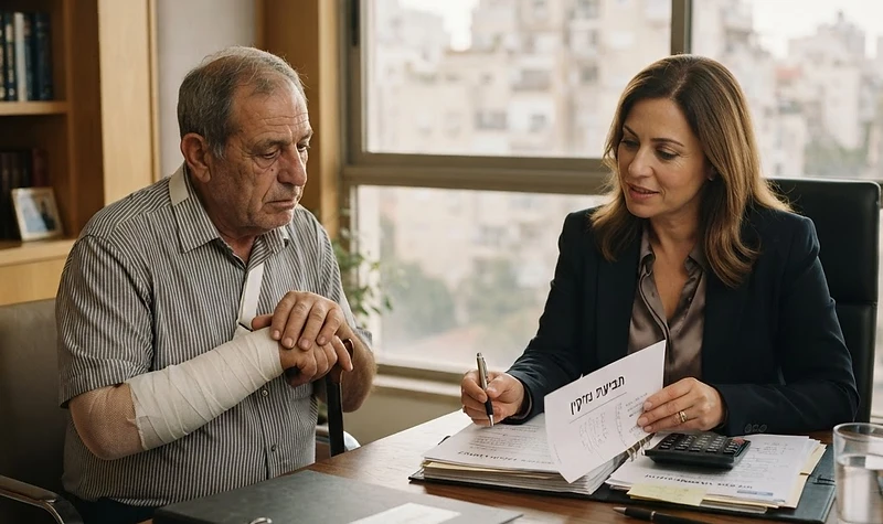 עורך דין מציג דוח רפואי לצורך חישוב פיצוי על כאב וסבל בתביעת נזיקין