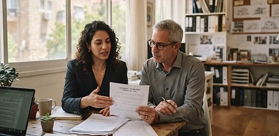 שלט הכוונה לעסק בדירת מגורים המדגים נושא שימוש חורג במקרקעין