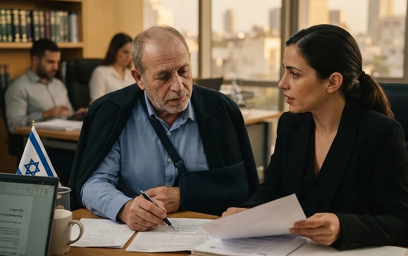 עורך דין מייעץ לעובד שנפצע בתאונת עבודה בנוגע להגשת תביעה נגד מעסיק