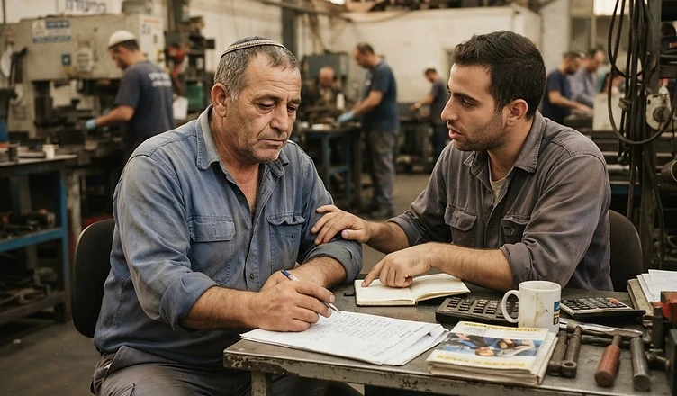 עורך דין מייעץ ללקוח בנוגע לתביעת התקף לב כתאונת עבודה מול ביטוח לאומי