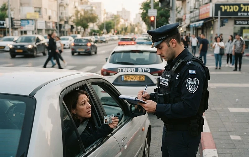 מצלמת רמזור אדום בכביש עירוני בישראל המיועדת לאכיפת נהיגה באור אדום