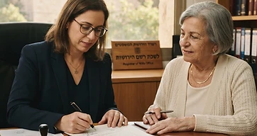 אדם מבצע הפקדת צוואה אצל הרשם לענייני ירושה במשרד ממשלתי מסודר