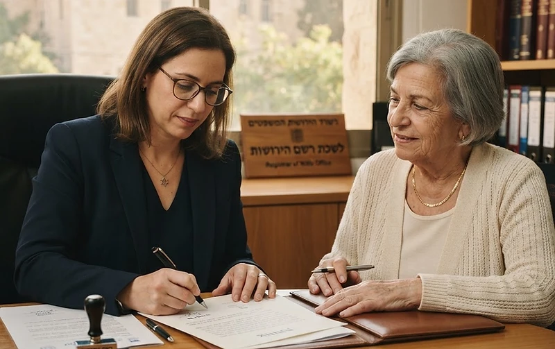 אדם מבצע הפקדת צוואה אצל הרשם לענייני ירושה במשרד ממשלתי מסודר