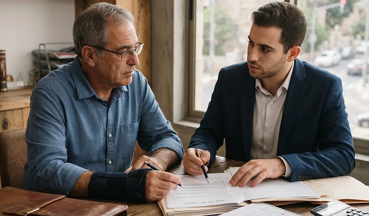 עורך דין תאונות עבודה בוחן מסמכים רפואיים בוועדה