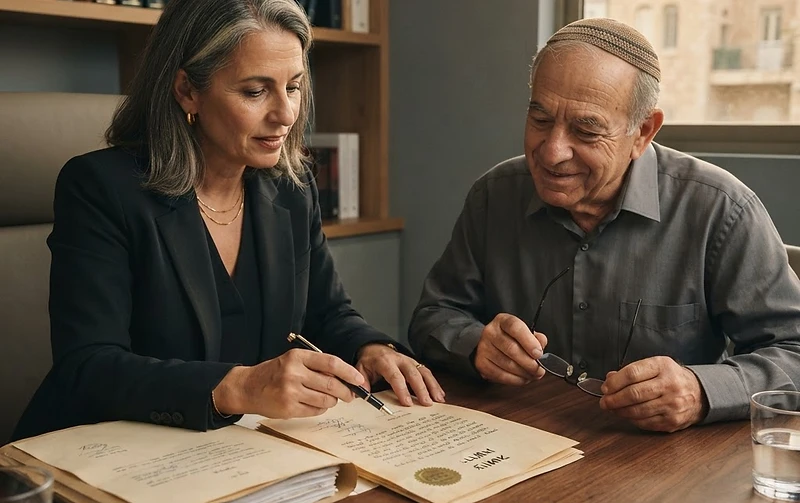 מסמך משפטי חתום המייצג את ארבעת סוגי הצוואות המוכרים בחוק הישראלי