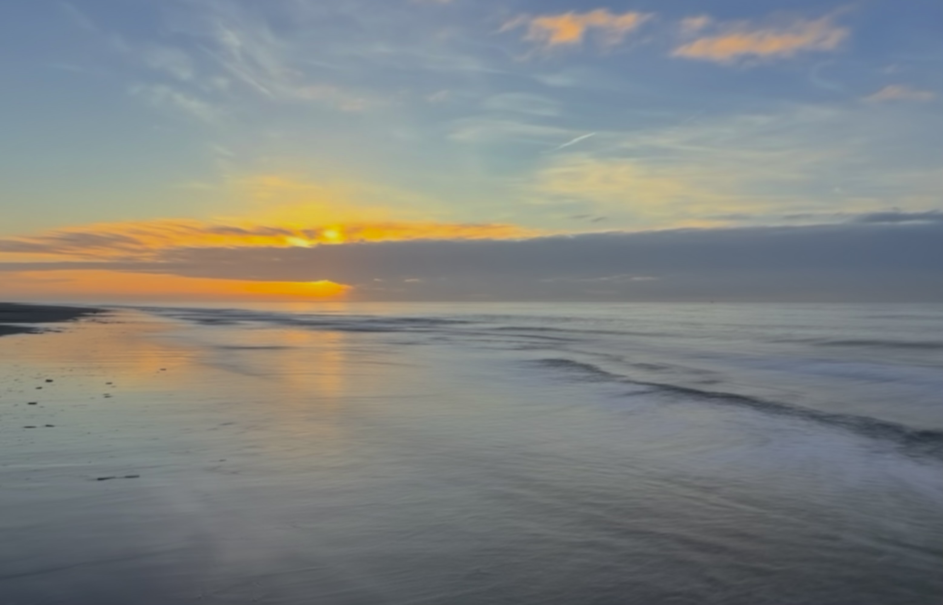 Slow shutterspeed sunset on the beach near The Hague, Netherlands
