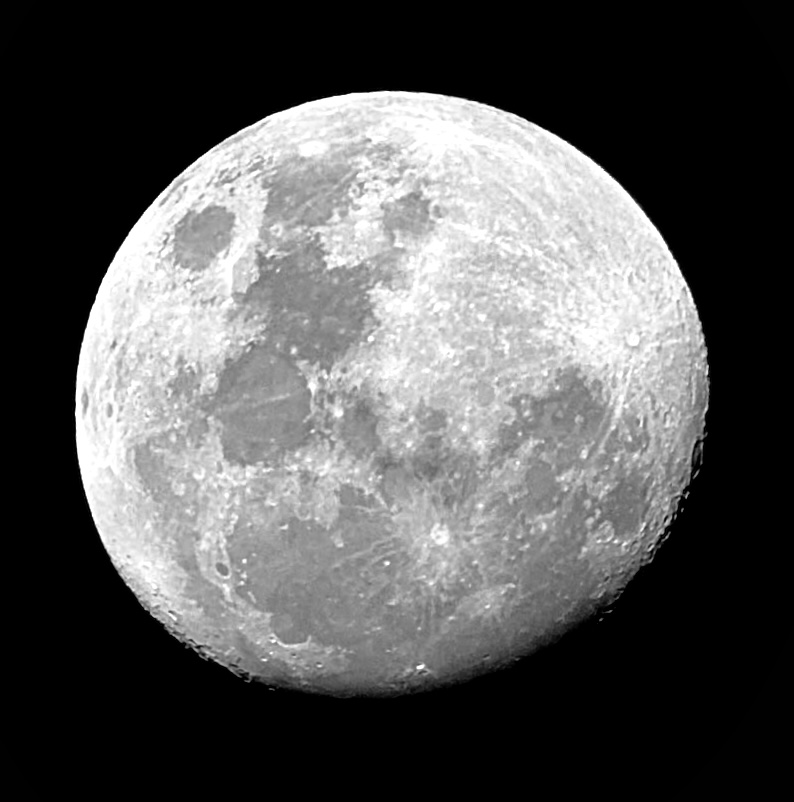 The waxing nearly full moon