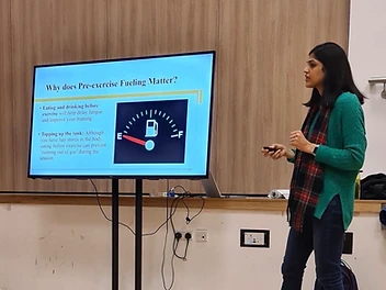 Saumya Khullar presenting on female athlete health