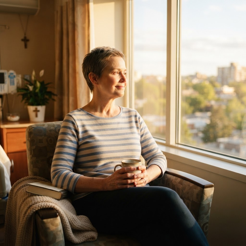 Patient receiving care in a clinical setting
