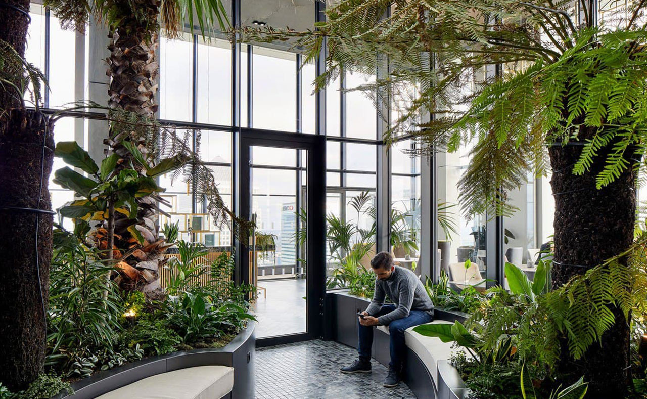 Floor-to-ceiling glass interior