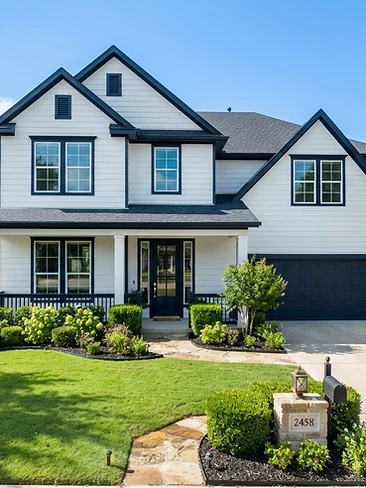 Dallas home with freshly painted exterior siding and trim