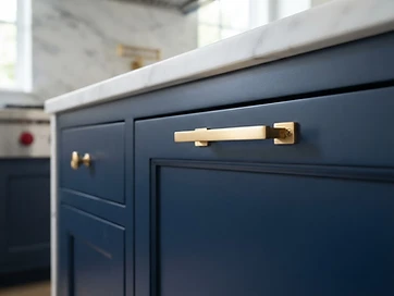 Kitchen cabinets with smooth satin finish and updated hardware