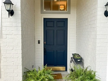 freshly painted front door dark blue