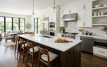 Clean freshly painted kitchen interior