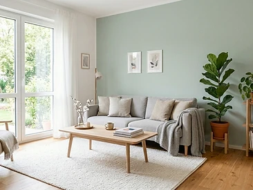 Bright freshly painted interior room 