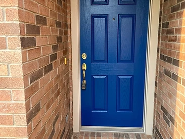 freshly painted front door bright blue