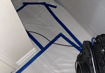 HEPA air scrubber setup