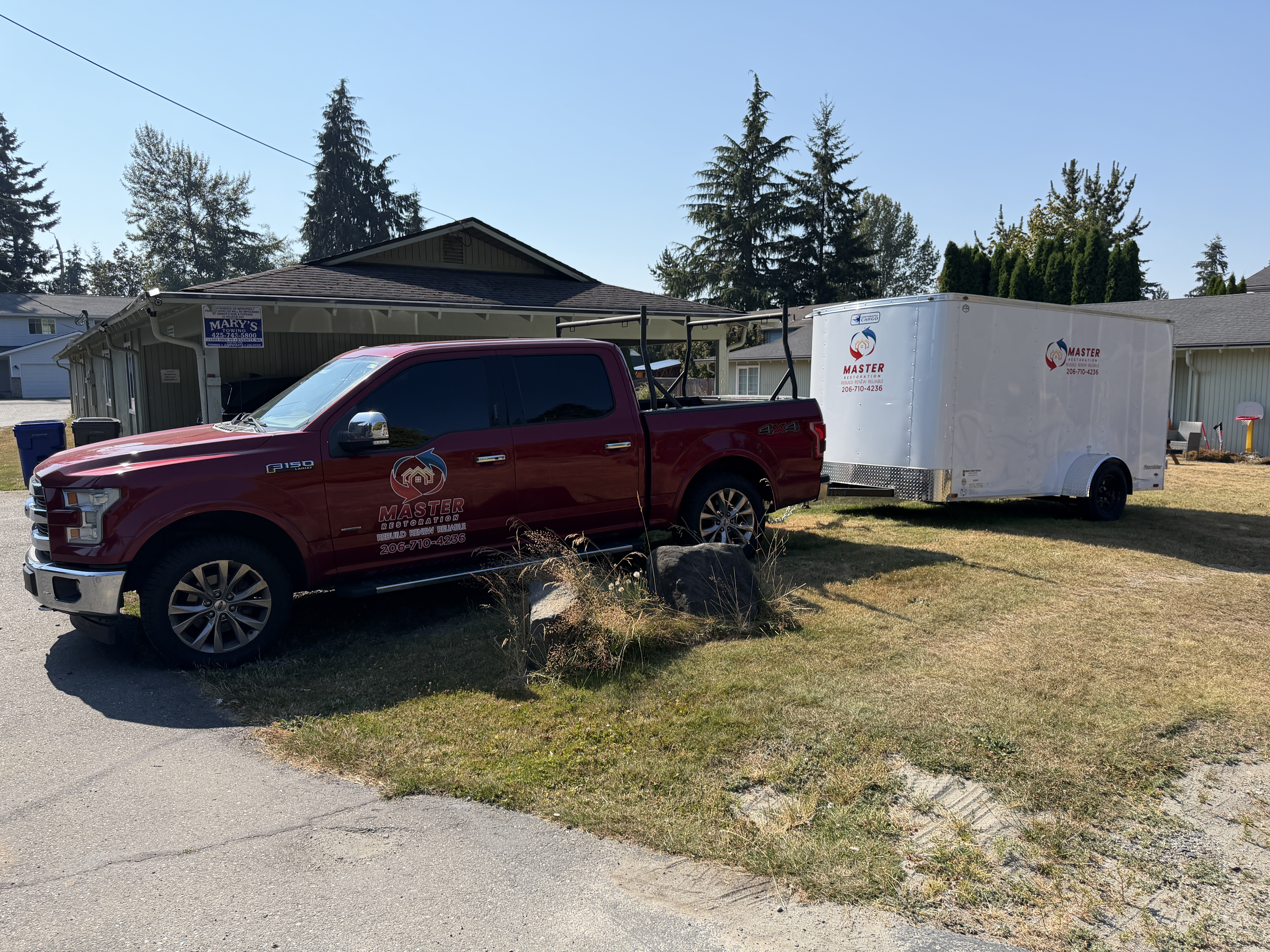 Master Restoration truck and trailer