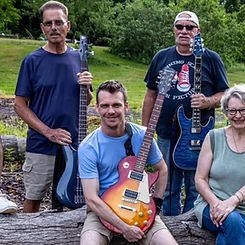 Over and Out band portrait outdoors in the woods