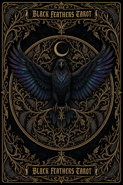 Black Feathers Tarot card back