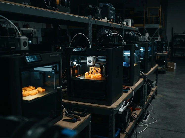 3D printers on the ML3D UK farm floor