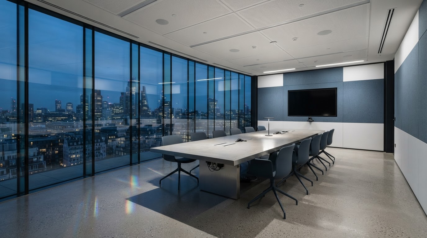 Arquitetura corporativa minimalista representando o ecossistema AGH