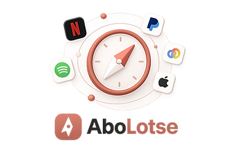 AboLotse Kompass mit umlaufenden Abo-Icons