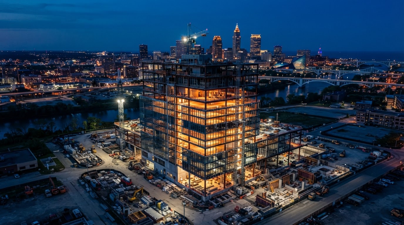 Construction site at dusk in the Bay Area, California