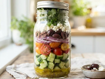Mason Jar Greek Salad