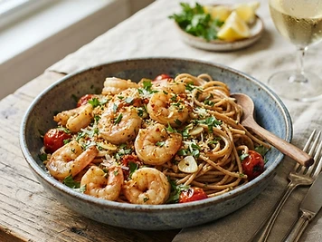 Lemon Garlic Shrimp Pasta