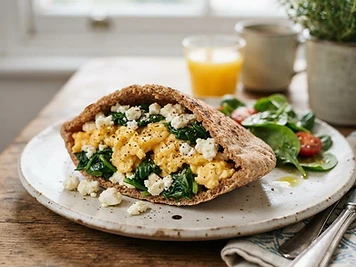 Egg & Spinach Pita
