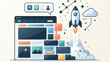 Illustration representing Base44 / Wix, a tool recommended by BrightPoint Consulting Solutions