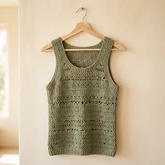 Men's Sage Crochet Tank Top