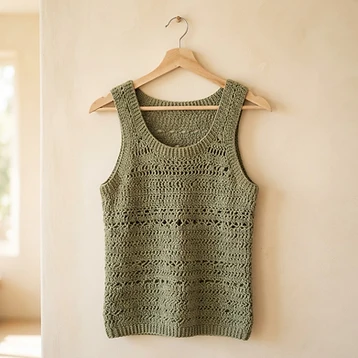 Men's Sage Crochet Tank Top