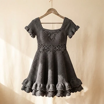 Gothic Grey Spider Dress