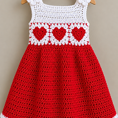 Sweetheart Granny Square Baby Dress