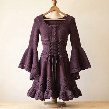 Gothic Plum Corset Dress