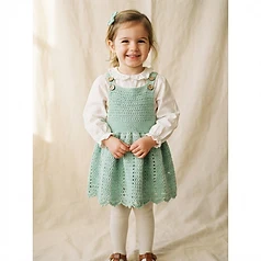 Mint Scalloped Pinafore