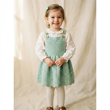 Mint Scalloped Pinafore