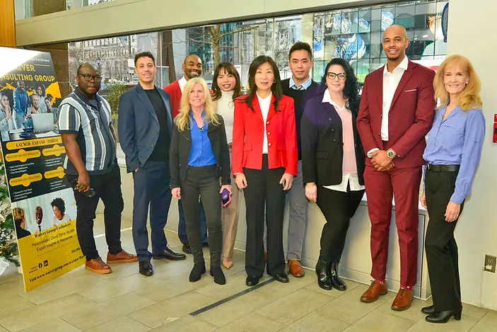 The Waiver Consulting Group team in the Philadelphia office lobby
