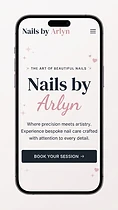 Nails by Arlyn website — mobile view