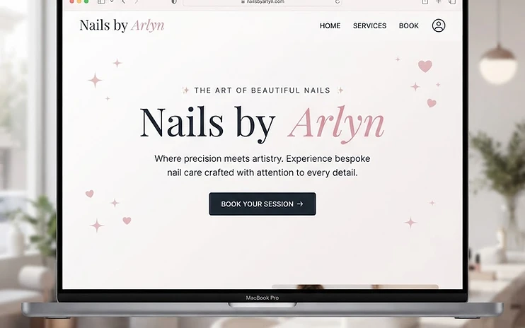 Nails by Arlyn website — desktop view