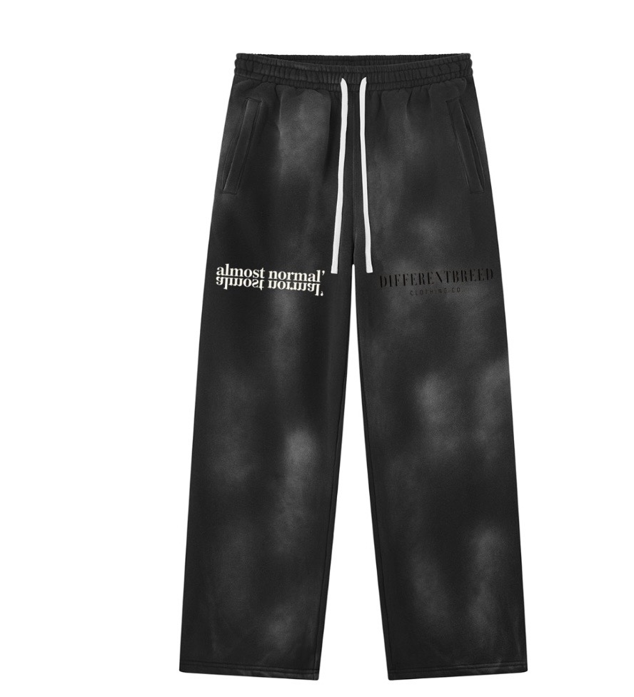 Distressed Sweatpants — Acid Wash Black — front
